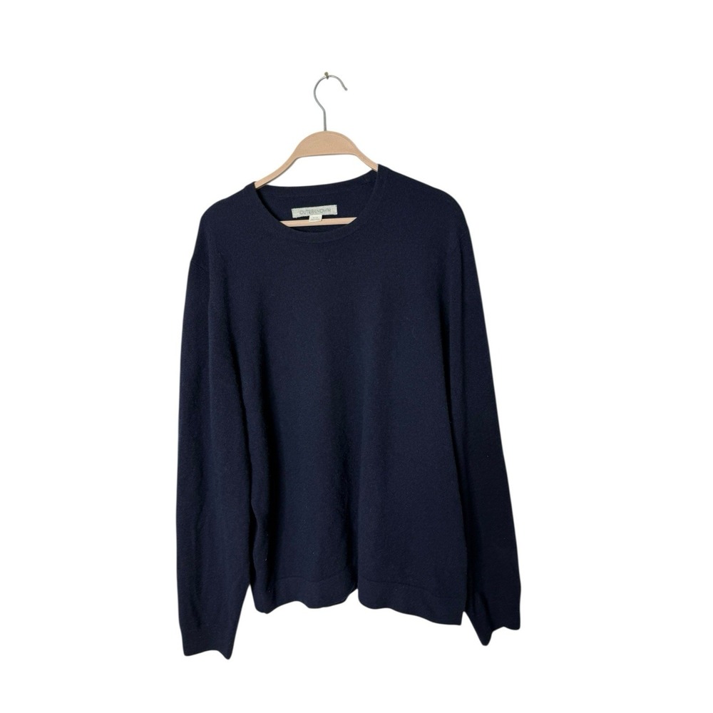 Outerknown Men Navy crew neck Cashmere l Crewneck Sweater Size XL‎